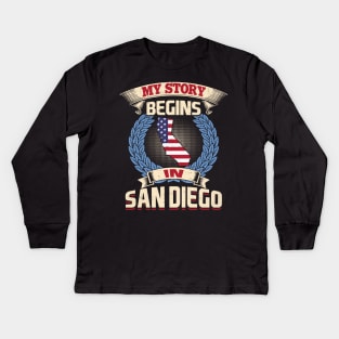 San Diego California Tshirt for Men, Women, & Kids Kids Long Sleeve T-Shirt